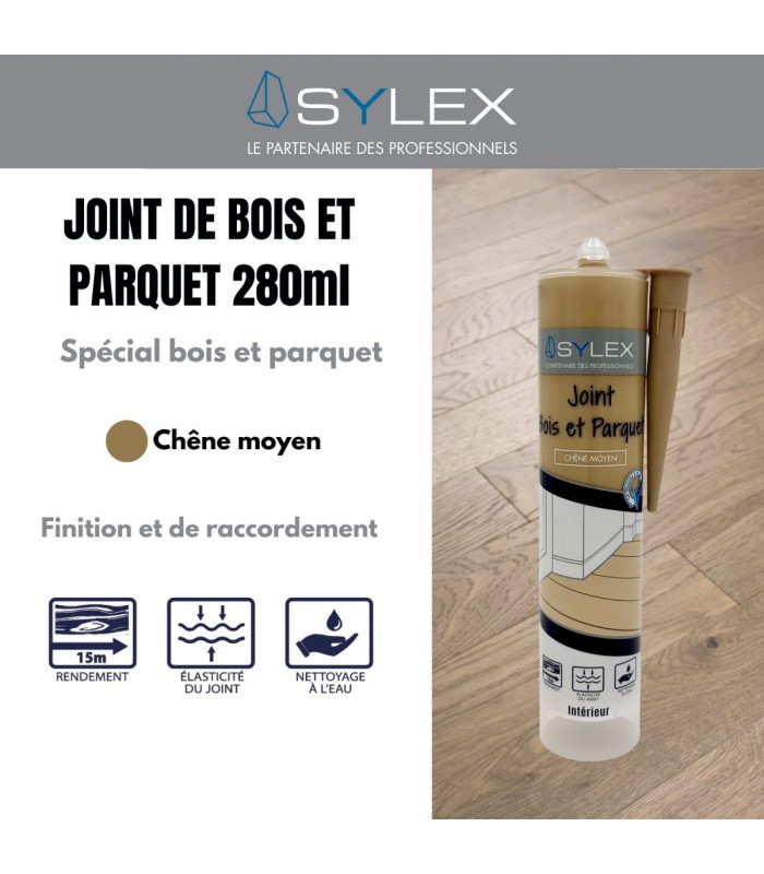 Mastic joint de finition bois et parquet Sylex