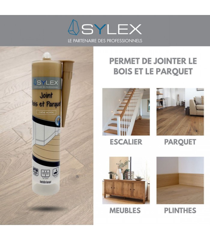 Mastic joint de finition bois et parquet Sylex
