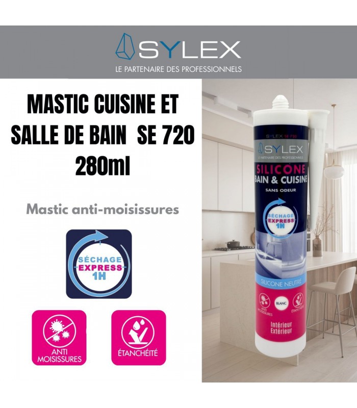 Mastic Cuisine & SDB séchage express SE 720 Sylex - 280ml