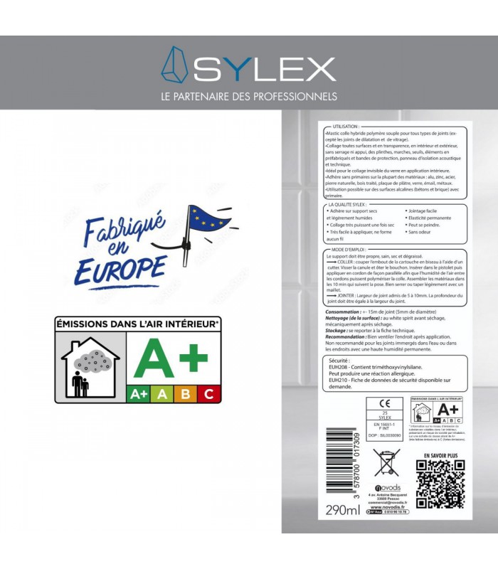 Mastic multi-usages Sylex FJ200 construction invisible 290ml