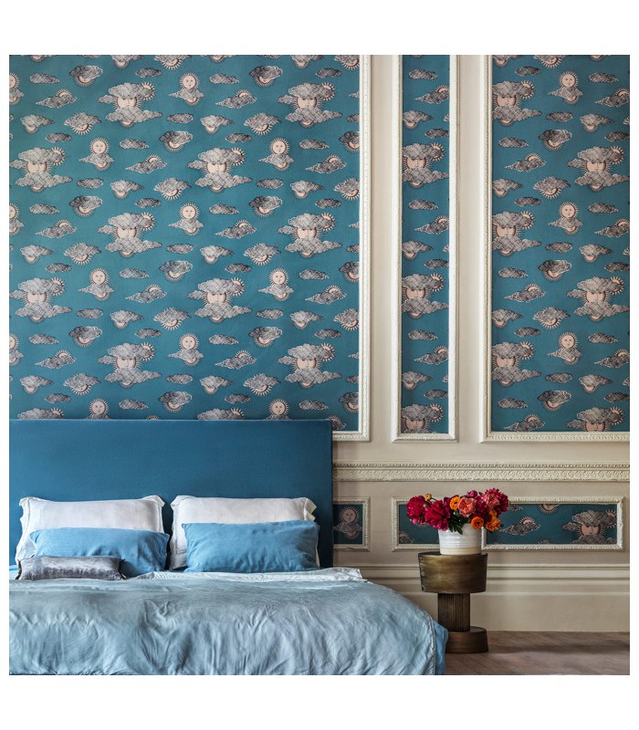 Papier peint SOLI E NUVOLE - Collection FORNASETTI SENZA TEMPO 2 - COLE&SON - REF 123/2010