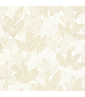 Papier peint Caselio - Little Botanica blanc et or - 10715
