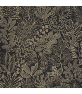 Papier peint Caselio - Golden Jungle noir or - 10716