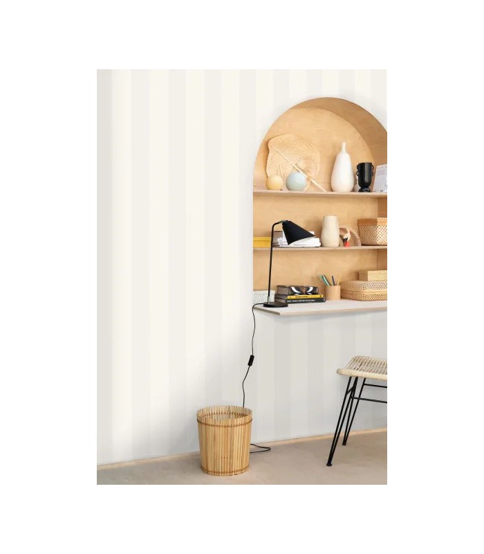 Papier peint Caselio - Wide Lines blanc irisé - 10402