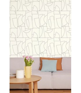 Papier peint Caselio - Edges blanc et noir - 10502