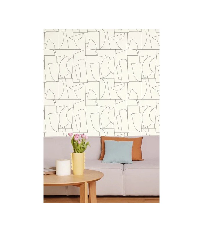 Papier peint Caselio - Edges blanc et noir - 10502