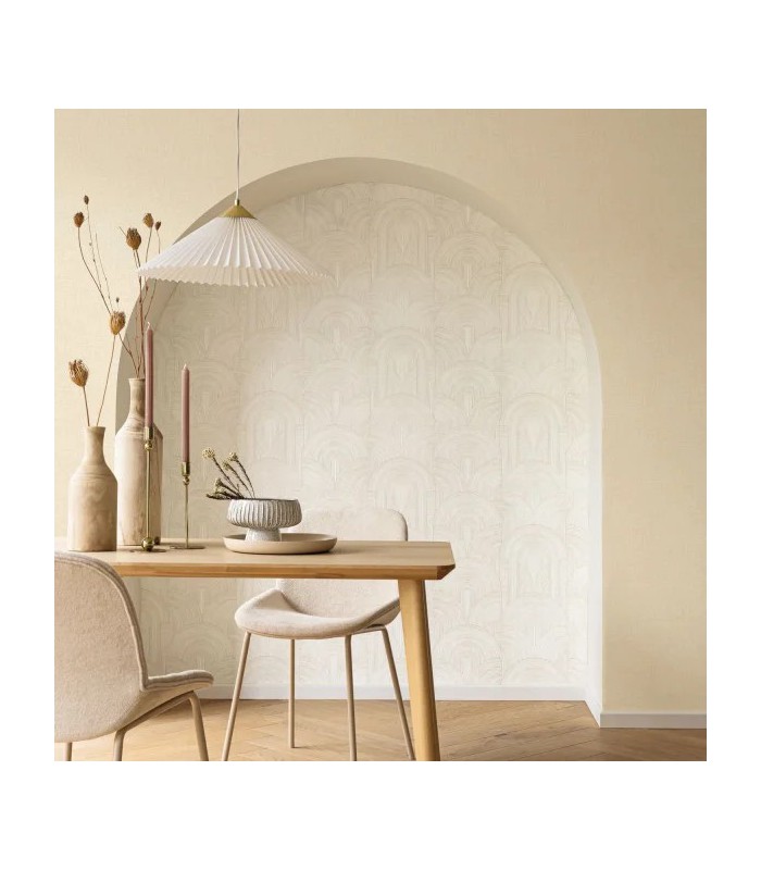 Papier peint Caselio - Delicacy blanc et or - 10656