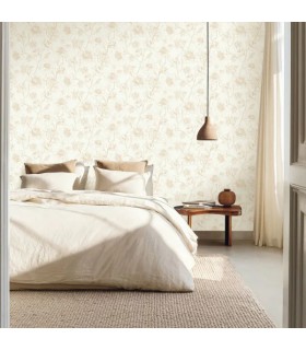 Papier peint Caselio - Silent Garden blanc et or - 10707