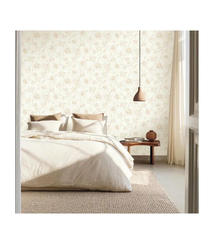 Papier peint Caselio - Silent Garden blanc et or - 10707