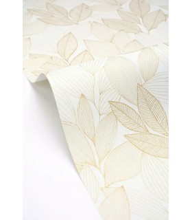 Papier peint Caselio - Little Botanica blanc et or - 10715