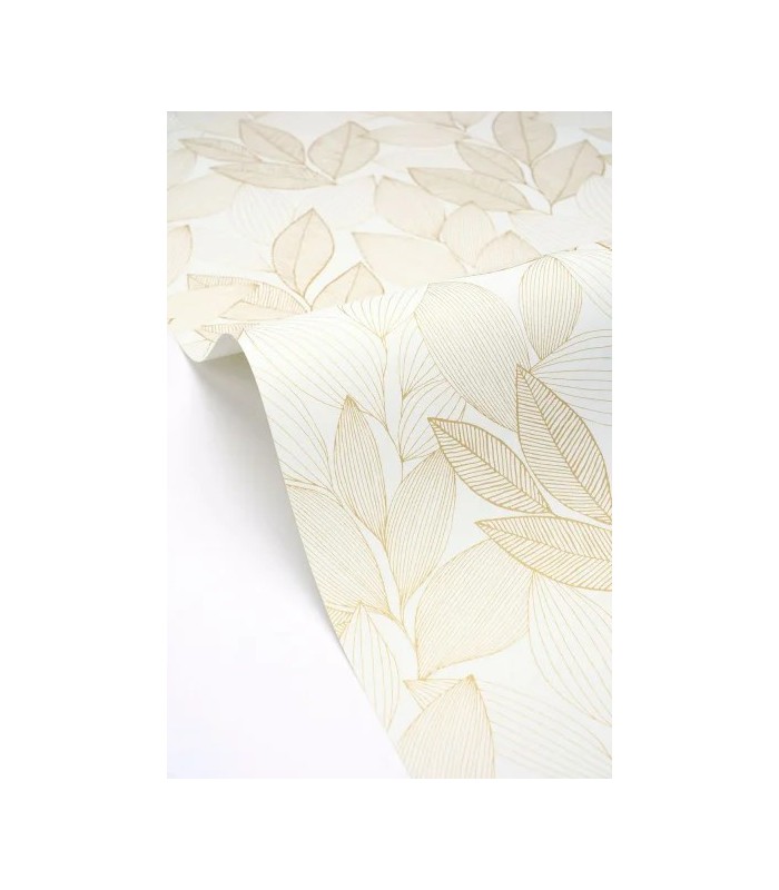 Papier peint Caselio - Little Botanica blanc et or - 10715