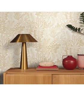 Papier peint Caselio - Golden Jungle blanc et or - 10716
