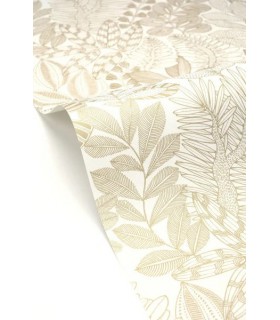 Papier peint Caselio - Golden Jungle blanc et or - 10716
