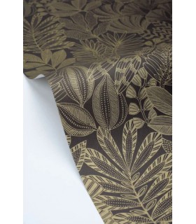 Papier peint Caselio - Golden Jungle noir or - 10716