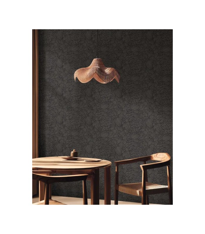 Papier peint Caselio DELICATE PETALS NOIR 10708 VDNT1
