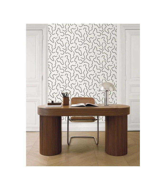 Papier peint Caselio - Art Line noir et blanc - 10710