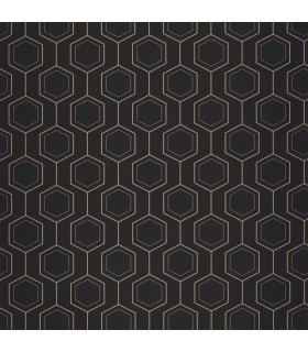 Papier peint Caselio - Hexaline noir or - 10713