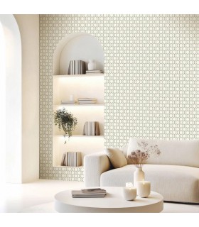 Papier peint Caselio - Hexaline noir blanc or - 10713
