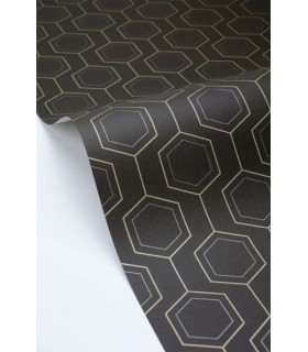 Papier peint Caselio - Hexaline noir or - 10713