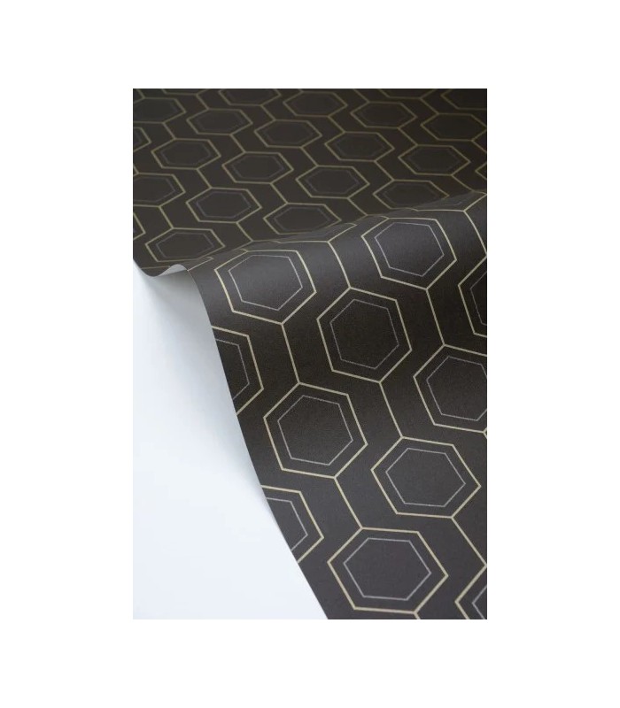 Papier peint Caselio - Hexaline noir or - 10713