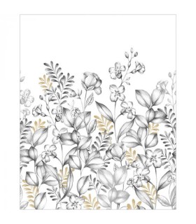 Papier-peint Panoramique Caselio - Florescence Noir et Blanc - 200 x 310 cm - 10728