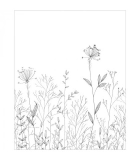 Papier-peint Panoramique Caselio - Field Line Noir et Blanc - 200 x 310 cm - 10722