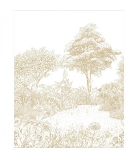 Papier-peint panoramique Caselio - FLORAL SQUARE CARAMEL - 200 x 310 cm