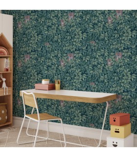 Papier peint FOGLIE E CIVETTE - Collection FORNASETTI SENZA TEMPO 2 - COLE&SON - REF 123/11051