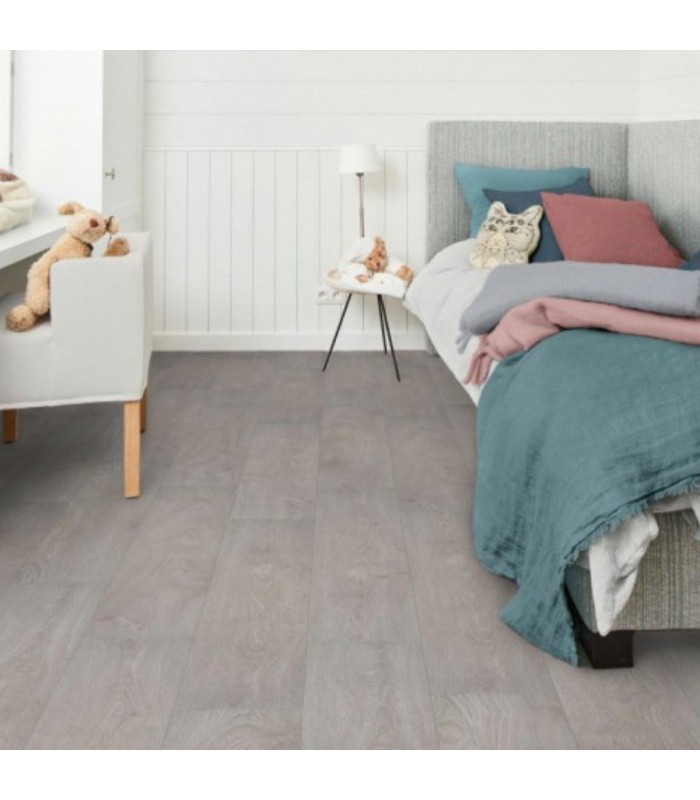 Parquet stratifié Ocean+ Lame XL - Jazz Light Grey 1004 - Résistant à l'eau - 2038 x 241 x 12 mm