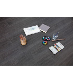 Parquet stratifié Ocean+ 8V4 - Charme Black - Résistant à l'eau - 1288 x 190 x 8 mm