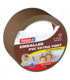 Adhésif emballage PVC Extra-fort 40m x 50mm Marron