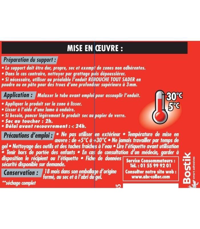 Enduit de lissage Sader Blanc prêt à l'emploi