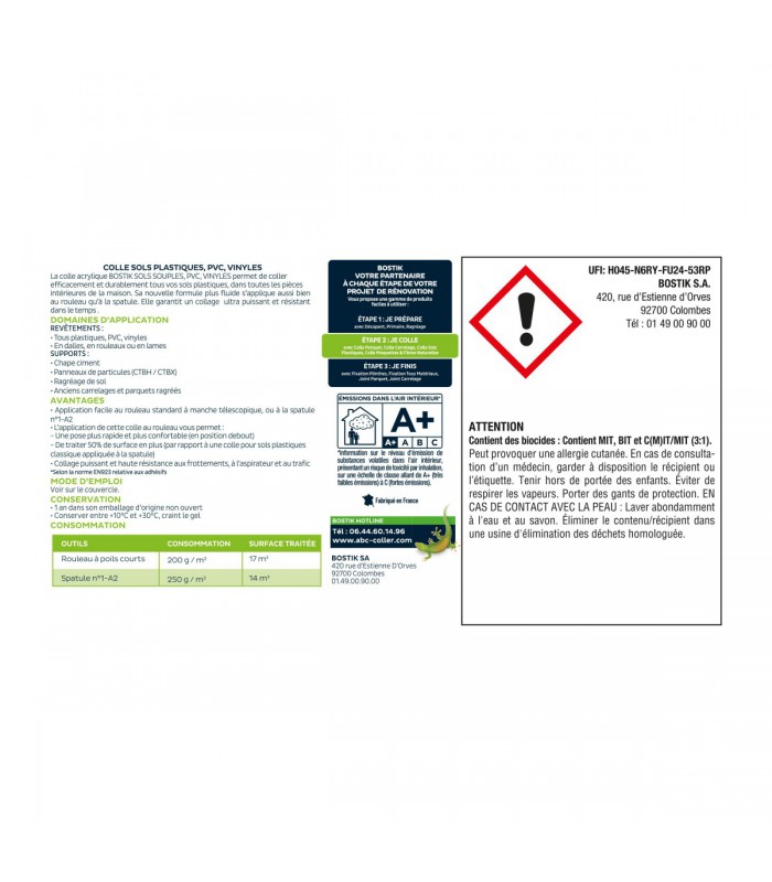 Bostik Colle Pour Sols Plastiques PVC & Vinyles
