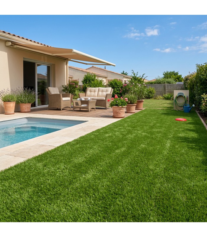 Gazon synthétique 48mm - PRINCESS - à la coupe sur mesure - Largeur 4 mètres