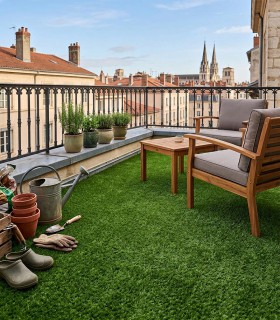 Gazon synthétique 7mm - PRACTICE - à la coupe sur mesure - Largeur 4 mètres