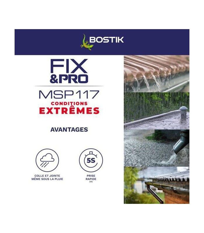 Colle de fixation Bostik MSP117 extrêmes blanc 150ml
