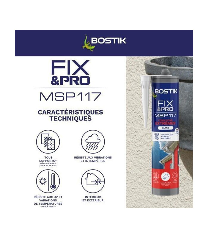 BOSTIK FIX&PRO MSP117 COND EXTREMES TUBE 150ML TRANSP