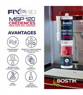 Bostik Mastic de fixation MSP 120 pour crédences 290 ml