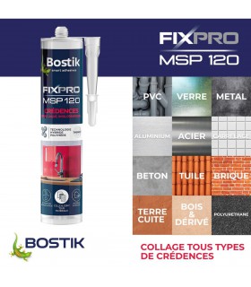 Bostik Mastic de fixation MSP 120 pour crédences 290 ml