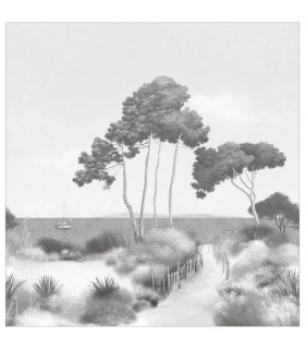 Panoramique Caselio Seaside noir et blanc 300 x 310 cm 107270909 - Moonlight 3 de Casélio