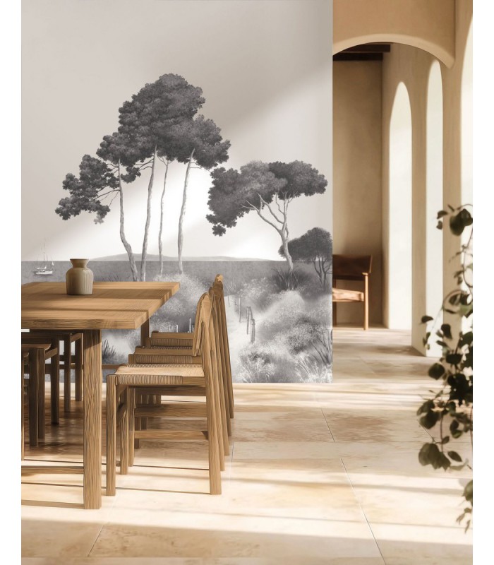 Panoramique Caselio Seaside noir et blanc 300 x 310 cm 107270909 - Moonlight 3 de Casélio