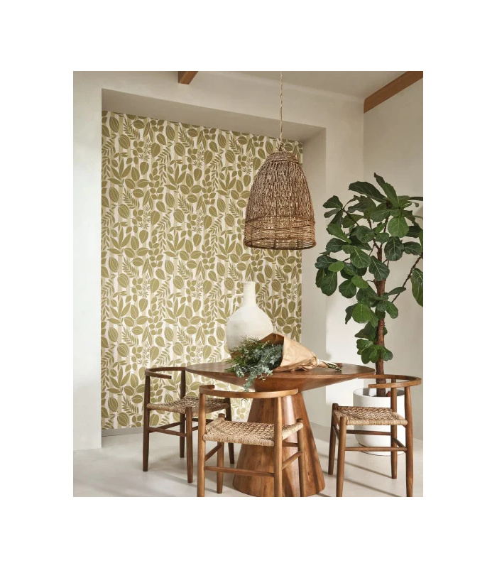 Papier peint  RAMATUELLE VERT OLIVE - SABLE - Collection Échappée Belle - CASADECO - Réf.ECHA89827101