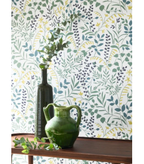 Papier peint  LA BASTIDE BLEU MEDITERRANEE - ANIS - Collection Échappée Belle - CASADECO - Réf.ECHA89836424