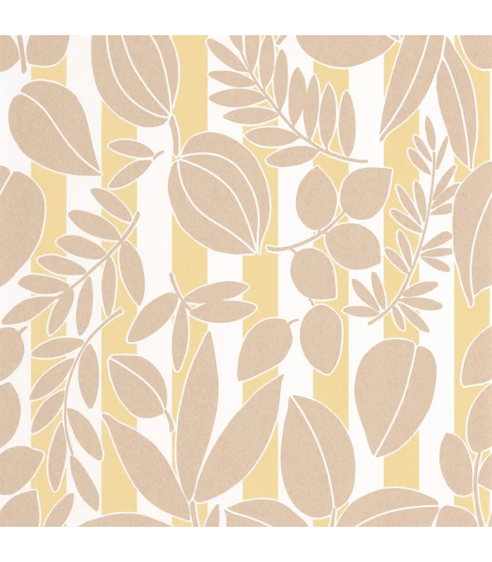 Papier peint RAMATUELLE SABLE - JAUNE CITRONNADE - Collection Échappée Belle - CASADECO - Réf.ECHA89821212