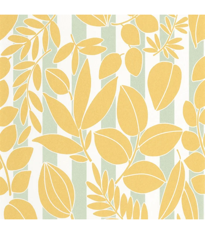 Papier peint  RAMATUELLE JAUNE CITRON - BLEU CIEL - Collection Échappée Belle - CASADECO - Réf.ECHA89822606