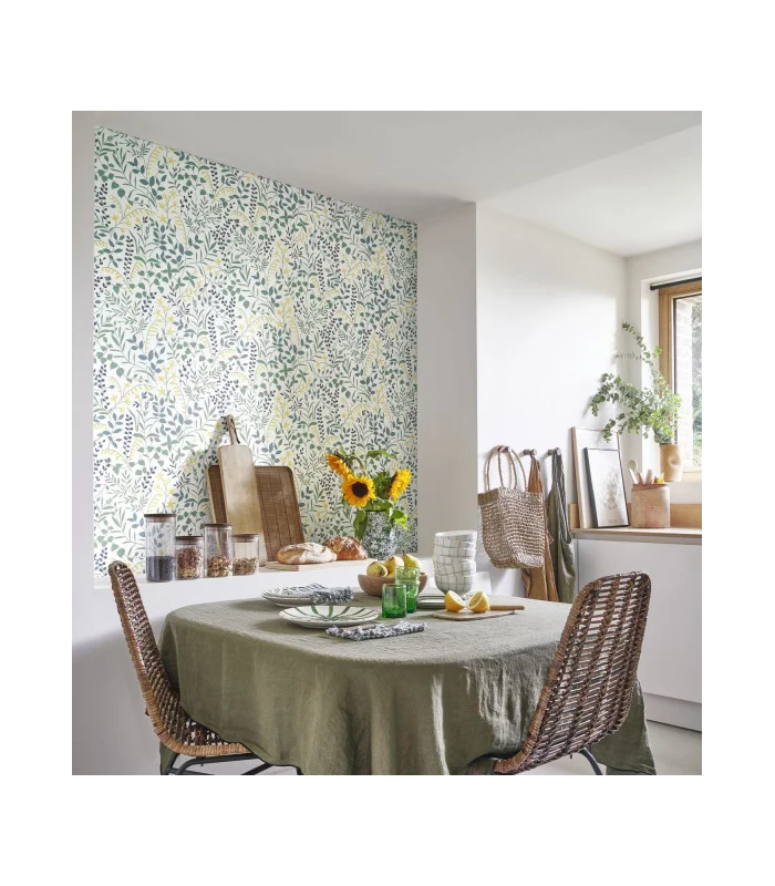 Papier peint  LA BASTIDE BLEU MEDITERRANEE - ANIS - Collection Échappée Belle - CASADECO - Réf.ECHA89836424