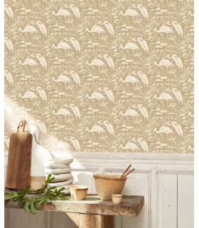 Papier peint EUPHRATE BEIGE RAPHIA - Collection Babylone - CASADECO - Ref. BBLN89731961
