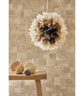 Papier peint DURA BEIGE RAPHIA - Collection Babylone - CASADECO - Ref. BBLN89741762