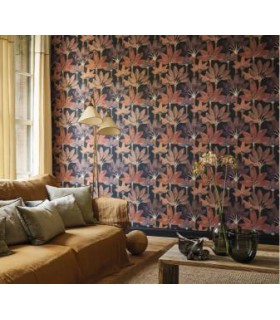 Papier peint BABEL ENCRE / ROUILLE - Collection Babylone - CASADECO - Ref. BBLN89718644