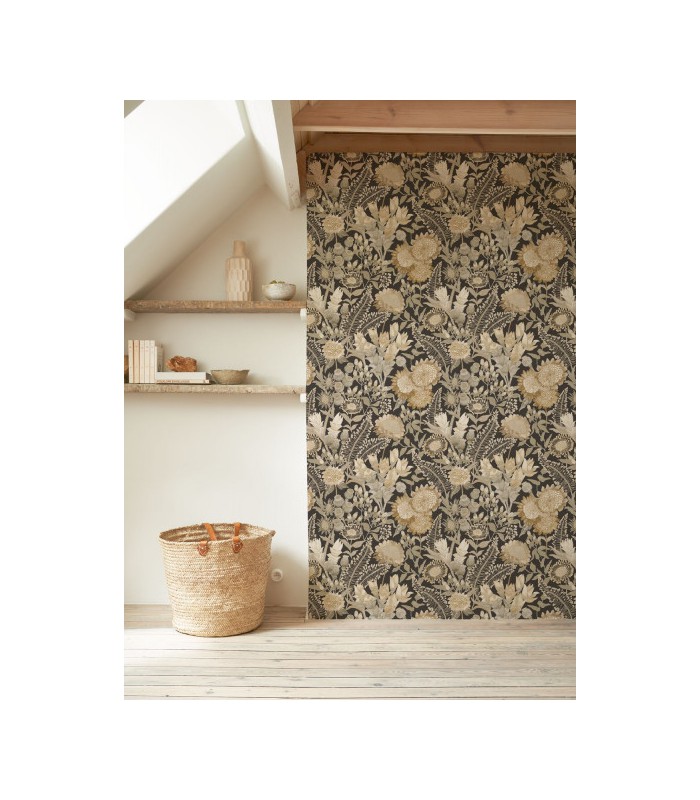 Papier peint SAINT-PAUL DE VENCE FICELLE - ARDOISE - Collection Échappée Belle - CASADECO - Réf.ECHA89811909